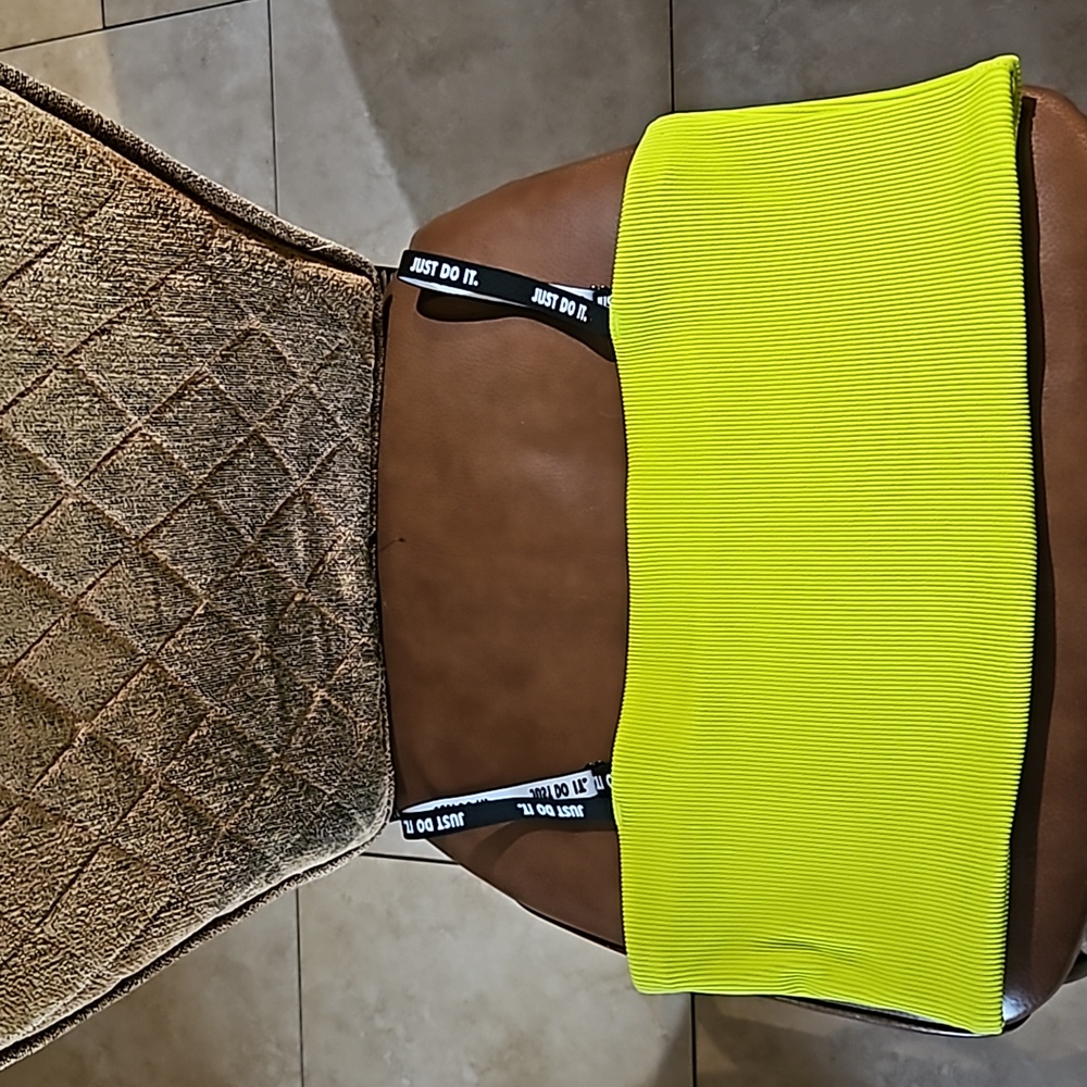 Nike Green Black Bandeau Sports Bra Wirefree